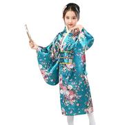 Générique Kimono Japonais Enfant, Robe Japonaise Kimono Enfant Imprimé Peignoir Long Robe Chinoise de Chambre Fille Gamins Traditionnel Classique Soie Tissu Peignoir Mariage Fête Performance Robes