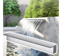Générique Kit de Cascade avec déversoir et tuyaux ondulés pour extérieur, kit de Cascade en Acier Inoxydable pour Jardin et Cour, Bec de Fontaine Personnalisable pour Piscine, résistant à la Rouille,