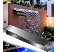 Générique Kit de Cascade avec Tuyau ondulé pour extérieur, 80 cm, en Acier Inoxydable argenté - Fontaine extérieure et kit de débit d'eau pour Jardin, terrasse, Cour et rocaille.