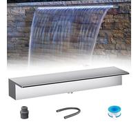 Générique Kit de Cascade avec Tuyau ondulé pour extérieur, Cascade encastrée en Acier Inoxydable pour Bassin - Kit Fontaine extérieur/intérieur de 25 cm/9,8 Pouces pour Usage Domestique et Commercial