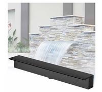 Générique Kit de Cascade avec Tuyau ondulé pour extérieur, Fontaine Cascade en Acier Inoxydable - Déversoir de 60 cm pour bassins, Jardins et aménagements paysagers - Finition Noire résistante