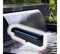 Générique Kit de déversoir de Cascade avec Tubes ondulés pour extérieur, déversoir de Cascade en Acier Inoxydable 304 pour piscines, kit de Fontaine Personnalisable pour intérieur/extérieur, Fontaine