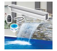 Générique Kit de déversoir de Cascade avec Tuyau ondulé pour extérieur, (Boîte de déversoir de Cascade en Acier Inoxydable de 15,7 Pouces - Kit de Fontaine Commerciale Durable pour patios, Cours, Bas