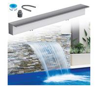 Générique Kit de déversoir de Cascade avec Tuyau ondulé pour extérieur, (Déversoir de Cascade encastré Mural en Acier Inoxydable 52" pour Cour, Jardin, Spa et Patio - Sortie de Jet de Fontaine de pis