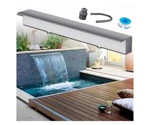 Générique Kit de déversoir de Cascade avec Tuyau ondulé pour extérieur, (Déversoir de Cascade extérieur en Acier Inoxydable - Bassin de Cascade de 72" à 12" de Large pour Villas, Jardins, piscines, h