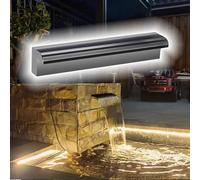 Générique Kit de déversoir de Cascade avec Tuyau ondulé pour extérieur, Grand déversoir de 193 cm pour bassins extérieurs, connecteur en PVC Robuste, sans éclairage LED, Facile à Nettoyer, idéal pour