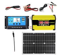 Générique Kit de Panneau Solaire - Convertisseur onduleur 300 W | système de Panneau 18 W, Adaptateur DC 12 AC 110 220, contrôleur 30 A avec Deux Ports USB, Affichage LED | Kit d'énergie Sola
