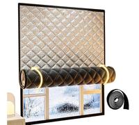 Générique Kit D'isolation Thermique pour Fenêtres, Film De Protection Contre Le Froid en Hiver, Rideaux Thermiques Réutilisables pour Réduire Le Vent Et Le Bruit, sur Mesure,Gris,W110XH80cm