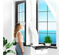Générique Kit Fenêtre Climatiseur Portable,Panneau d’étanchéité pour fenêtre de climatisation, Kit pour Climatiseur Mobile Cache de Ventilation avec Fermeture éclair étanche et Bande Fixation