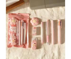 Générique Kit Papeterie Pour Filles avec Gomme Ruban Correcteur etc|Stylos Gel Rétractables Fournitures Scolaires Pour Filles Garçon