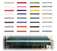 Générique Lambrequin de Rechange avec Jonc de Fixation pour Store Banne, Toile Polyester Déperlante 320 g/m², Remplacement de Volant pour Patio Jardin Balcon 250-700cm, H 20cm(Blue Red,B370cmxH20cm)