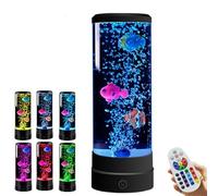 Générique Lampe à Poissons Sensorielle pour Bébé - Veilleuse d'Aquarium, Tube Lumineux à Bulles, Lampe d'Ambiance avec Télécommande pour la Décoration (Noir)
