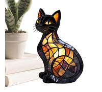 Générique Lampe Animale de Table | Lampe Chevet Chat LED Veilleuse | Sculpture Résine Décor Maison Énigme Étagère Intérieur Chambre Table Chevet - pour Bureau Appartement Salon Chambre à Coucher de