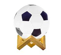 Générique Lampe de Table en Forme de Football, Lumière Chaude, Base en Bois Massif, pour Chambre, Bureau, Accessoires de Décoration, Base Creuse