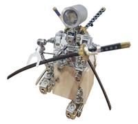 Générique Lampe de Table Robot Steampunk modèle Samouraï en Acier, Kits de modèles métalliques de Robot avec câble de Charge, décoration de Chambre pour Hommes