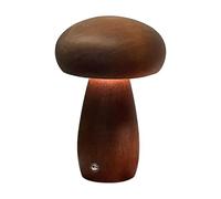 Générique Lampe en bois pour chambre à coucher, petite lampe portable sans fil, lampe à piles rechargeable, intensité variable en continu, veilleuse pour cadeau d'anniversaire (B, 17.7x11x11cm)