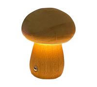 Générique Lampe en bois pour chambre à coucher, petite lampe portable sans fil, lampe à piles rechargeable, intensité variable en continu, veilleuse pour cadeau d'anniversaire (A, 12.7x9.4x9.4cm)