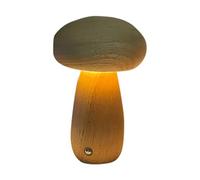 Générique Lampe en bois pour chambre à coucher, petite lampe portable sans fil, lampe à piles rechargeable, intensité variable en continu, veilleuse pour cadeau d'anniversaire (A, 17.7x11x11cm)