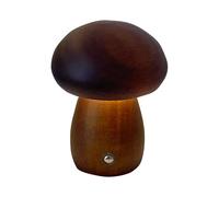 Générique Lampe en bois pour chambre à coucher, petite lampe portable sans fil, lampe à piles rechargeable, intensité variable en continu, veilleuse pour cadeau d'anniversaire (B, 12.7x9.4x9.4cm)