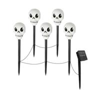 Générique Lampes Solaires Halloween sur Piquet 5 Pièces Sculpture Lumineuse | Piquet Solaire Crâne Pour Extérieur Paysage Maison Hantée Portail Pelouse Balcon