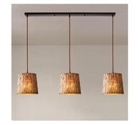 Générique Lampes suspendues japonaises de style imitation bois, rétro chinois for restaurant et hôtel(Warm light,3 heads L102cm)