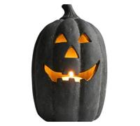 Générique Lanterne Sculpture Effrayante en Résine avec Bougie Déco Automne | Statue Halloween Noire Pour Maison Bureau Maisons Hantées Porches Extérieurs Manteaux De Cheminée Jardins