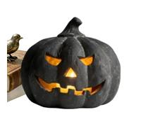Générique Lanterne Sculpture Effrayante en Résine avec Bougie Déco Automne | Statue Halloween Noire Pour Intérieur Extérieur Porche Manteau De Cheminée Jardin Maison Maison