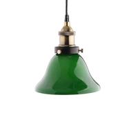Générique LAUMZX Lampe suspendue de banquier en verre vert, lampe rétro américaine vintage avec métal laiton, lustre émeraude for bibliothèque, salle d'étude et table à manger