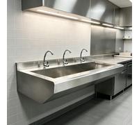 Générique Lavabo Mural Commercial en Acier Inoxydable avec Robinet | Évier utilitaire extérieur à une cuve évier de cuisine,Évier industriel/scolaire profond de buanderie