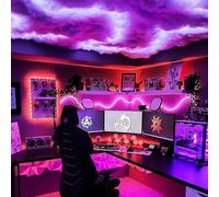 Générique LED Nuage Plafond Coton, Plafond Nuage LED Gaming, LED Lumières/Veilleuse Atmosphère De Noël, De Nuage De Coton avec Télécommande pour Fête De Bar-2m