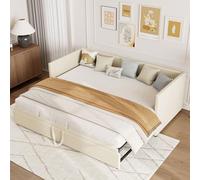 Générique Lit canapé 90x200, Canape lit 2 Places Convertible, Banquette-Lits Gigogne,Bed 180x200 avec Sommier à Lattes,Tissu Velours,Canapé Convertible Extensible (Beige-B)
