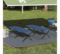 Générique Lit De Camping Pliant 2 Places Bleu 193x69x45 Cm | Cadre En Acier Solide, Tissu Oxford Résistant, Pliable Et Portable, Entretien Facile