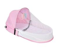 Générique Lit De Enfant Lit bébé Respirant en Lin et Coton avec Filet | Berceau de doux et portable Pour Bébés 0-18 Mois Maison Salon Chambre Visites Familiales Camping Extérieur Voiture