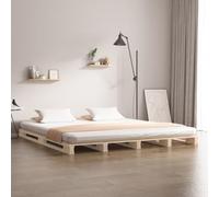 Générique Lit de Palette 140x200 cm Bois de pin Massif,Meubles, Lits & Accessoires, Lits & Cadres de lit, Brun (Poids 24.86KG)