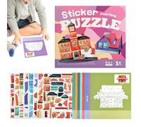Générique Livre de Peinture par Numéros avec Stickers d'éveil interactif | Livre puzzle animaux avec stickers Pour Garçons, , Filles, , en Voiture, Réunion,