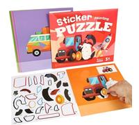 Générique Livre-de Peinture par Stickers d'éveil interactif Parent-Enfant | Cahier d'Activités Puzzle Stickers pour maternelle routier réunions fêtes à la maison garçons