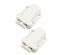 Générique Loquet à Verrouillage Automatique Blanc en Abs Léger pour Portes et Tiroirs de Placard, Lot de 2 Pièces pour Commodes et Bibliothèques