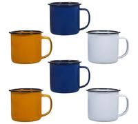 Générique Lot 6 tasses émaillées rouges rétro - Gobelets pour boire eau et café - Usage maison et coffee shop - Tasse à thé multifonction en émail Couleur Aléatoire