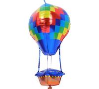 Générique Lot de 10 Ballons en Aluminium Forme Montgolfière Pvc pour Décoration Fête D'anniversaire Garçon et Filles Design Unique et Utilisation Multiple