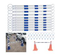 Générique Lot de 10 barrières de signalisation rétractables, Barre de sécurité réfléchissante Extensible de 1,25 à 2 m, Solution Portable et temporaire pour Les parkings et Les travaux Routiers (Bleu