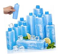 Générique Lot de 10 Blocs Réfrigérants pour Climatiseur et Glacière, Glace Dure Mini Format, Recharge Portable Anti-Fuite, PE, Réutilisable, pour Repas Quotidiens à emporter et Transport