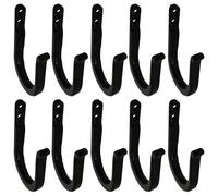 Générique Lot de 10, crochets muraux en fonte pour suspension, crochets décoratifs noirs style rustique pour manteaux, fixation murale renforcée pour maison, garage et ferme