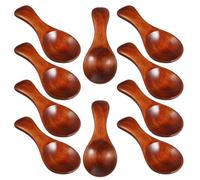 Générique Lot de 10 Mini Cuillères en Bois Naturelles Cuisine, Design Compact et Charme Rustique, pour Épices, Sel, Thé et Pique-niques en Plein Air