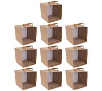 Générique Lot de 10 Pochettes Robustes en Papier Kraft Marron 10 Paquet Pratiques et Faciles à Tenir pour Fête pour Présents, Biscuits et Noix