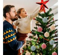 Générique Lot de 12 boules de Noël colorées en velours de 6 cm pour décorations de fenêtre de vacances (C, A)