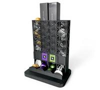 Générique Lot de 2 capsules à café, 4 compartiments, distributeur de dosettes de soutien pour économiser de l'espace, boîte à capsules compatible avec Nespresso Original - Jusqu'à 40 gélules, noir
