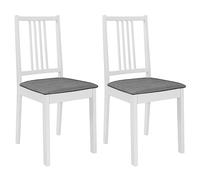 Générique Lot de 2 chaises à Manger Blanches avec Coussins, Cadre en Bois Solide, Design Moderne, Confortables et faciles à Nettoyer, capacité 110 kg par siège