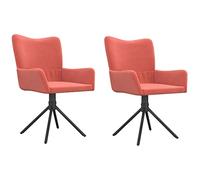 Générique Lot De 2 Chaises Pivotantes Rose Velours | Cadre Métal Contreplaqué, Dossier Ergonomique, Assise Rembourrée, Pivot 360 Degrés, 110 Kg Max