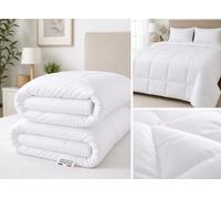 Générique Lot de 2 Couettes 1 Place 140x200 cm - 450g/m² - 100% Microfibre Haute Qualité - Ultra Douces & Respirantes - Couleur Blanche - Fabrication Française - Idéales Toutes Saisons