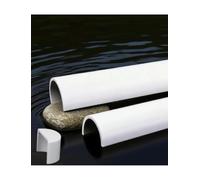 Générique Lot de 2 gouttières Demi-Rondes PVC 1,5m, raccords Inclus | Caniveau de gouttière demi-rond for eau de pluie, connecteurs droits, coudes et embouts(Pipe cap,110x3mm)